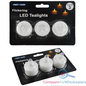 Flickering LED Tealights 3pk