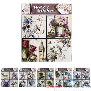 Floral Tile Wall Sticker 30x30cm