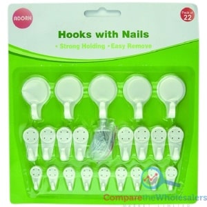 Hooks with Nails 22pk