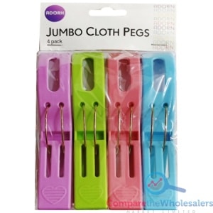 Jumbo Cloth Pegs 4pk