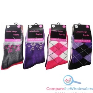 Ladies Design Socks 2 Pairs