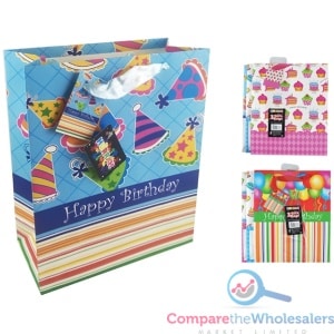 M/HB Patterned Gift Bags 3pk