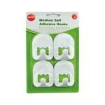 Medium Self Adhesive Hooks 4pk