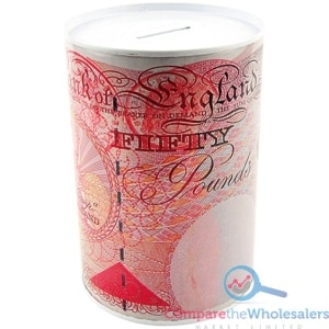 POUND TIN MONEY BOX