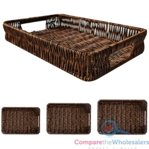 Rattan Tray 3pcs 29.5X20/34x25/40x31cm x5cm (H)