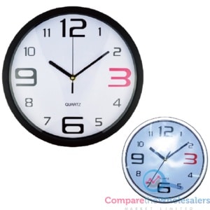 Round Wall Clock Asst Colours