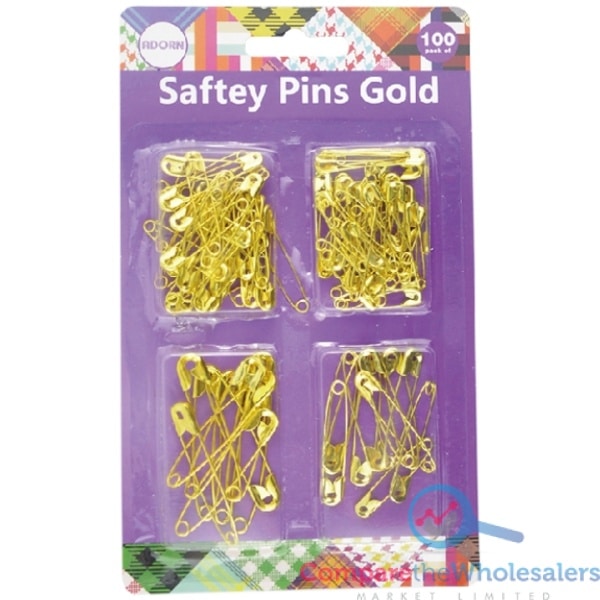 Safety Pins Gold 100pk