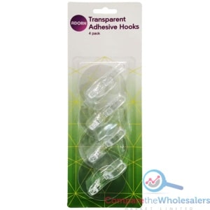 Transparent Adhesive Hooks 4pk