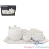 White 6 Cups and Tea Pot Set