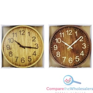 Wooden Pattern Round Wall Clock 40cm