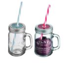0.4 L Kilner Jar with Handle, Lid, and Assorted Color Straw