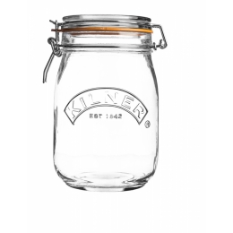 1 Litre Kilner Clear Round Clip-Top Jar