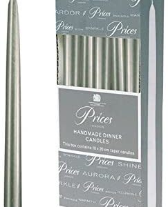 10-Pack Metallic Silver 10-Inch Dinner Candles, Wrapped