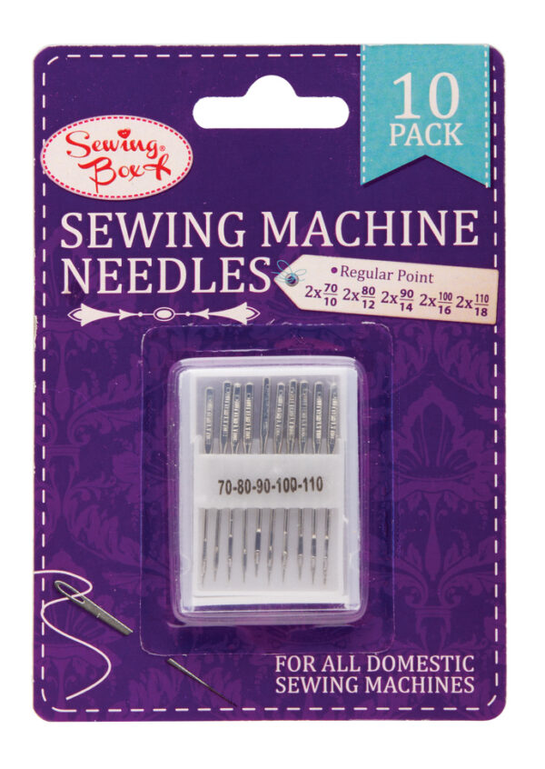 10-Pack Sewing Machine Needles in Sewing Box