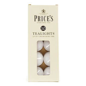 10-Pack White Tealights with 4-Hour Burn Time