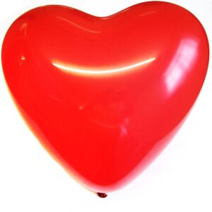 100 Balloons in Red Heart Shape