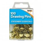100 Essential Brass Drawing Pins by TIGER