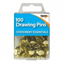 100 Essential Brass Drawing Pins by TIGER