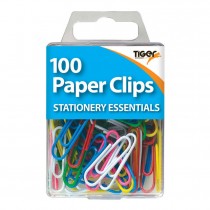 100 Multicolor Paper Clips by Tiger Essentials