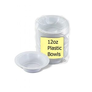 100-Pack of 12oz Disposable Plastic Party Bowls