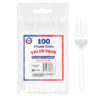 100-Pack of Premium Reusable Plastic Forks