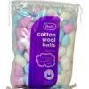 100 Vibrant Colored Cotton Wool Balls