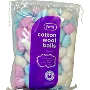 100 Vibrant Colored Cotton Wool Balls