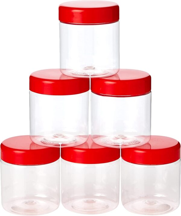 100ml Round SunPet Plastic Food Storage Jars, Pack of 6