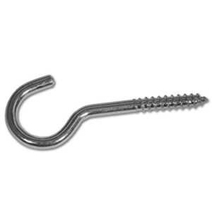 100mm BZP Steel Screw Hook - Pack of 2