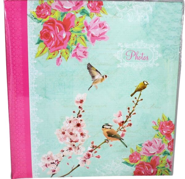 104-Slot Slip-In Photo Album with Bird and Flower Design, 5" x 7