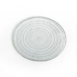10CM SILVER GLITTER CANDLE HOLDER PLATE