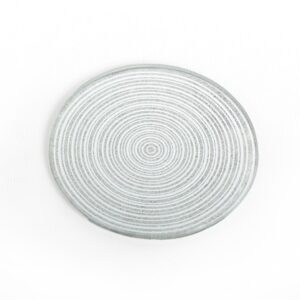 10CM SILVER GLITTER CANDLE HOLDER PLATE