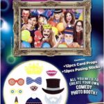 12-Piece Photo Booth Selfie Prop Set with Photo Frame (For Adult Parties)
