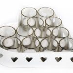 12 Tea Light Candle Holder in Heart-Shaped Metal Design