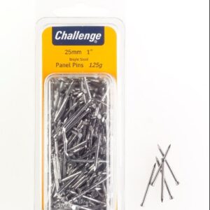 125g Pack of 25mm Bright Steel Panel Pins by CHALLENGE