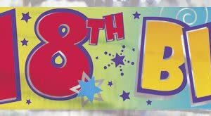 12FT Foil Banner for 18th Birthday Celebration by Unique Party