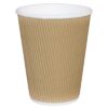 12oz Brown Kraft Ripple Wall Hot Drink Cups - Pack of 25