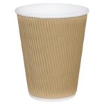 12oz Brown Kraft Ripple Wall Hot Drink Cups - Pack of 25