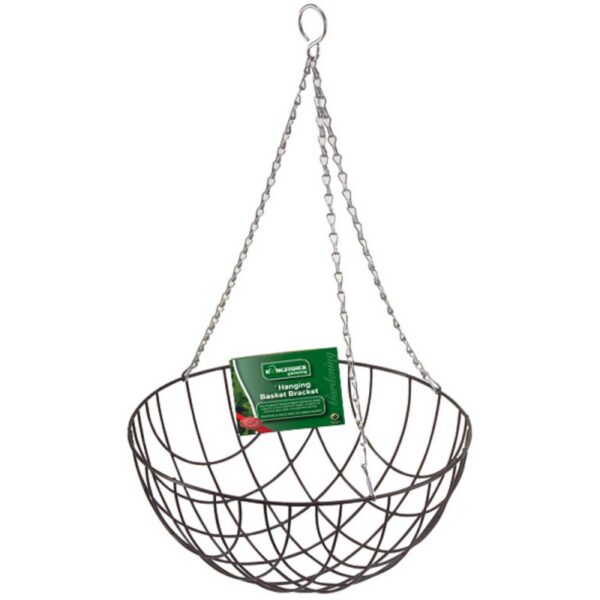 14-Inch Green Wire Hanging Basket for Plant Décor