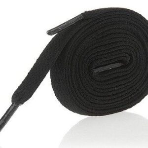 140cm Black Flat Shoelaces for Football Trainers and High-Top Shoes