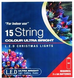 15 Multicolor LED Lights - Battery Powered