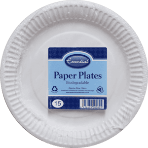 15-Pack of 18cm White Paper Plates