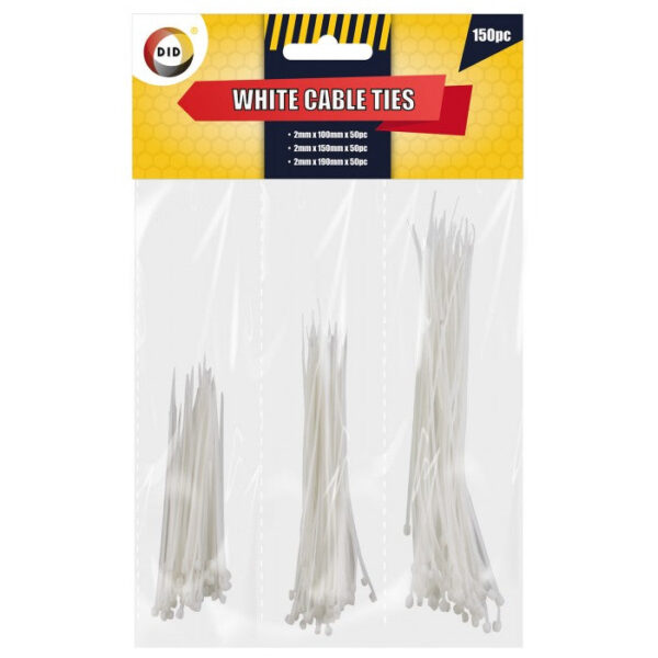 150-Pack of White Cable Ties