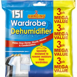 151 Hanging Dehumidifier, Pack of 3, 180g Each