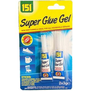 151 Ultra Strong Non-Drip Adhesive Super Glue Gel, 2 x 3g