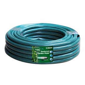 15M Three-Layer Braided Reinforced Garden Hose, 1/2 Inch