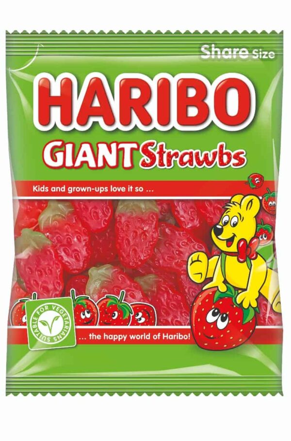 160g Pack of Haribo Giant Strawberry Candies