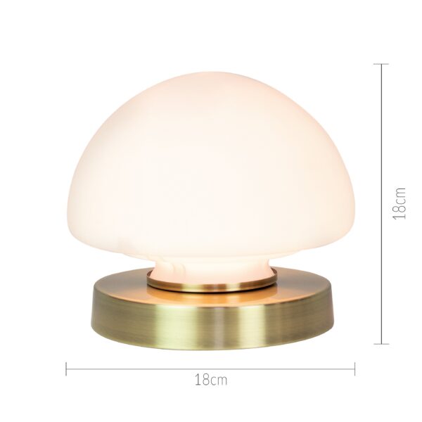 16cm Brass ANIKA Opal Dome Touch Table Lamp