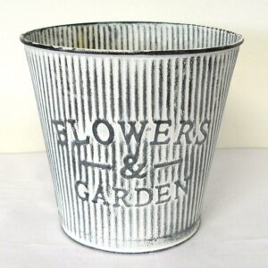 16CM Zinc Pot in Grey for Flowers & Gardens