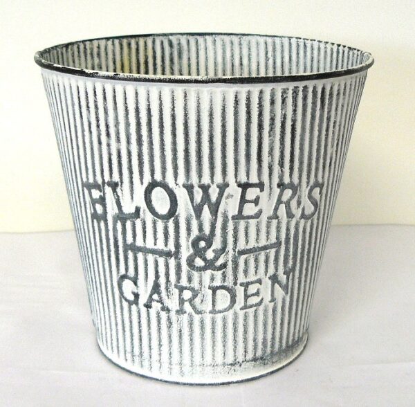 16CM Zinc Pot in Grey for Flowers & Gardens